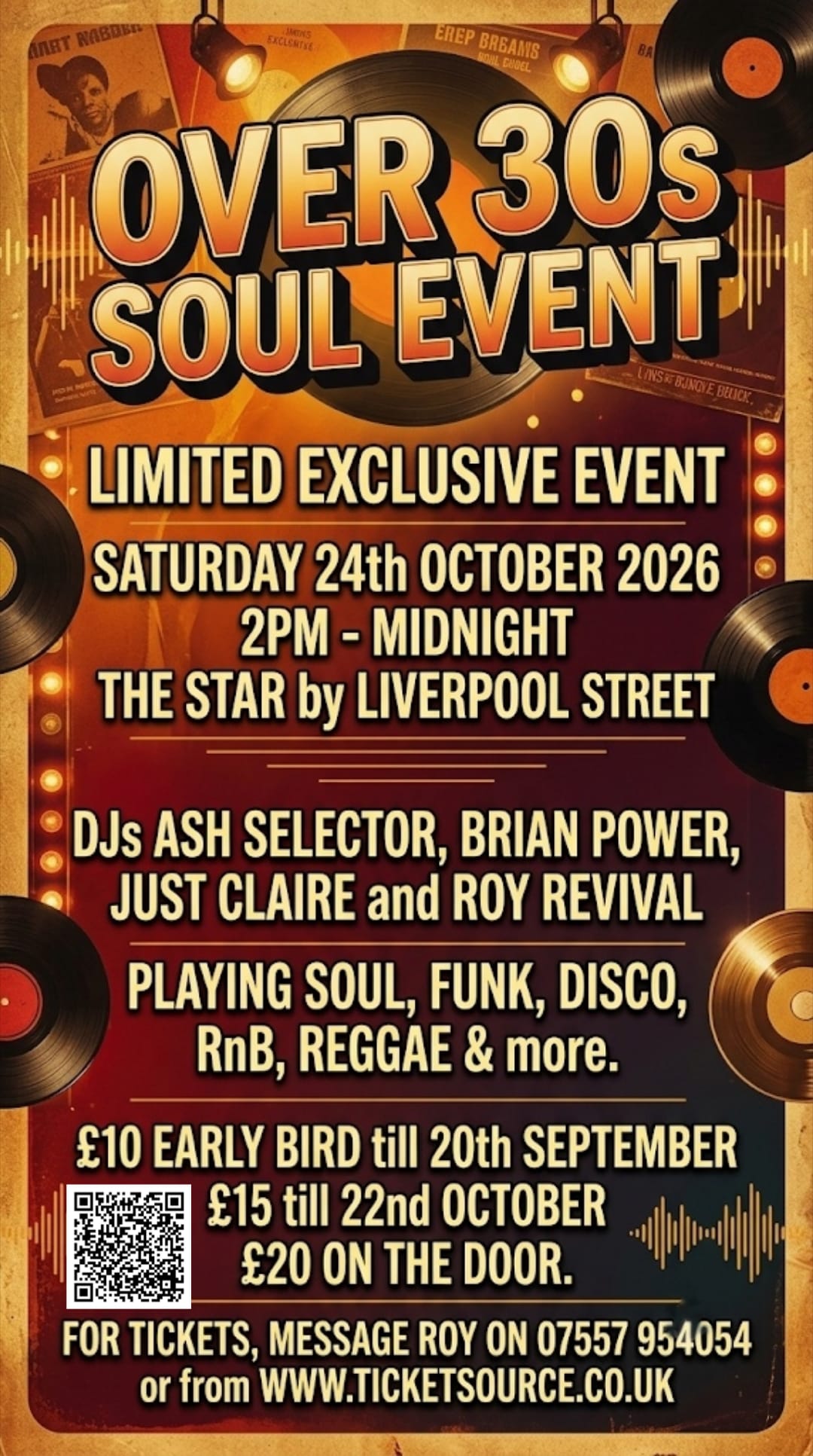 OVER 30s SOUL EVENT 24TH OCT